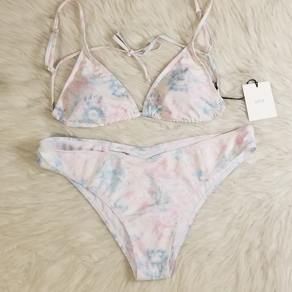 ONIA Alexa Pastel Tie Dye two piece bikini set
